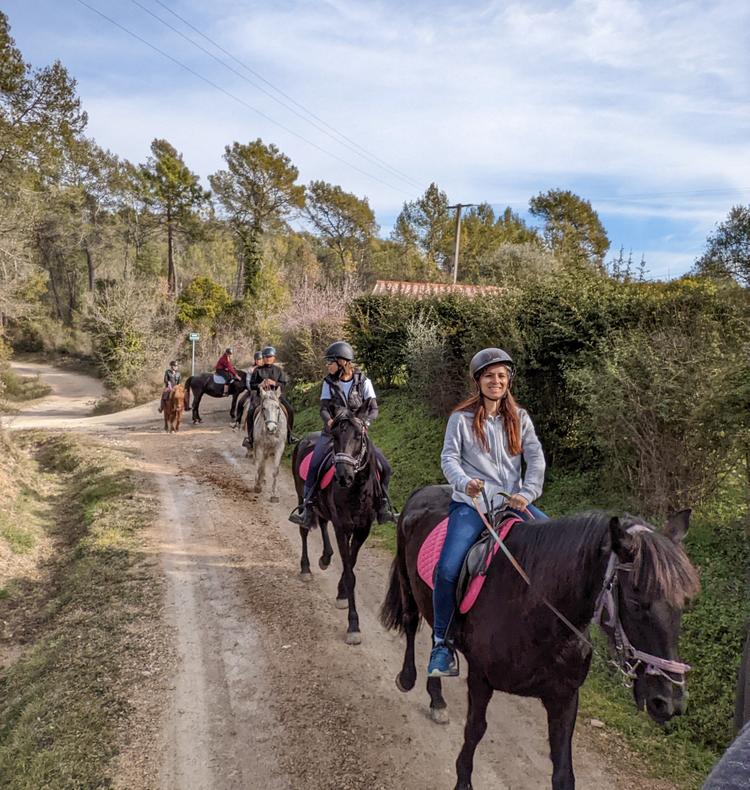 Promenade initiation à poney/cheval avec vue sur le lac